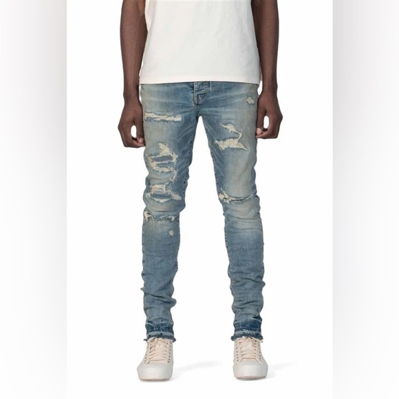 Purple Brand P001 Slim Low Rise Distressed Jeans 36W - Picture 1 of 10